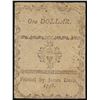 Image 1 : August 8, 1778 $1 North Carolina Colonial Currency Note