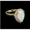 Image 2 : 14KT Yellow Gold 1.00ct Opal and Diamond Ring