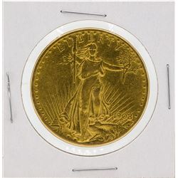 1908 $20 Saint Gaudens Double Eagle Gold Coin