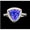 Image 1 : 14KT White Gold 3.09ctw Tanzanite and Diamond Ring