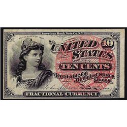 1863 Ten Cents Fourth Issue Fractional Note