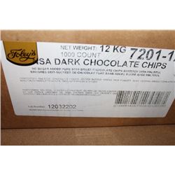12KG BOX OF NO SUGAR ADDED DARK CHOCOLATE CHIPS