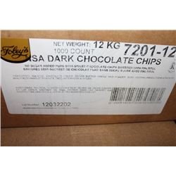 12KG BOX OF NO SUGAR ADDED DARK CHOCOLATE CHIPS