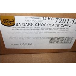 12KG BOX OF NO SUGAR ADDED DARK CHOCOLATE CHIPS