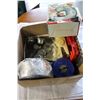 Image 1 : BOX OF KITCHEN WARES AND SEWING MACHINE ETC