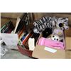 Image 1 : TWO BOXES OF BOOKS AND BOX OF MITTENS AND KIDS TOYS