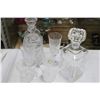 Image 1 : TWO CRYSTAL DECANTERS AND WINE GLASSES