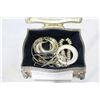 Image 2 : SILVER TONE JEWELLRY CASE WITH CONTENTS