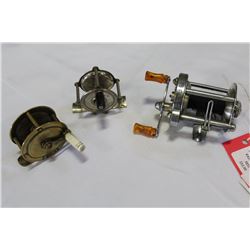 THREE VINTAGE FISHING REELS