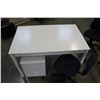 Image 1 : WHITE DESK W/ OFFICE CHAIR AND 2-DRAWER ENDTABLE