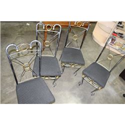 SET OF FOUR METAL CHAIRS