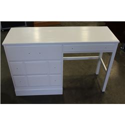 PAINTED WHITE SINGLE PEDESTLE DESK