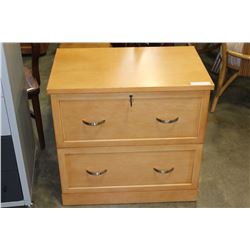 MAPLE 2 DRAWER FILING CABINET WITH KEY