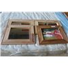 Image 1 : 3 PINE FRAMED MIRRORS AND PRINT