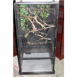 MESH ZOO MED REPTILE CAGE WITH THERMOMETERS AND FAN