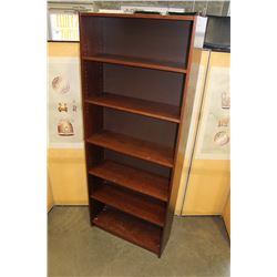CHERRY FINISH 7 FOOT BOOKSHELF