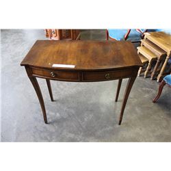 VINTAGE WALNUT 2-DRAWER HALL TABLE