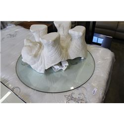 POLAR BEAR GLASS TOP COFFEE TABLE