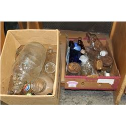 TWO BOXES OF VINTAGE GLASSWARE