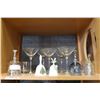 Image 1 : SHELF LOT OF MARTINI GLASSES AND BAR GLASSES AND BELL COLLECTION