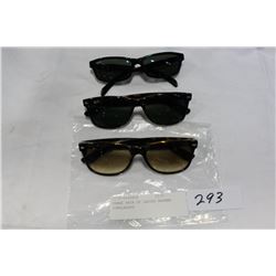 THREE PAIR OF LADIES RAYBAN SUNGLASSES