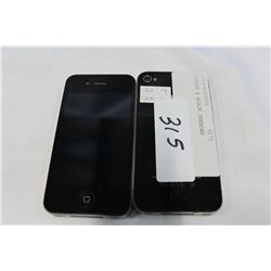 TWO IPHONE 4 BLACK UNKNOWN