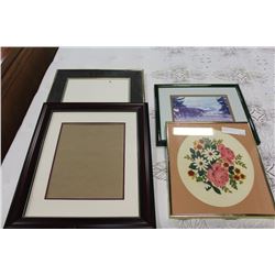 NEEDLEWORK AND PHOTO AND FRAMES