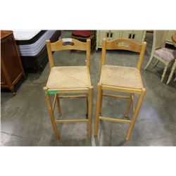 PAIR OF MAPLE STOOLS