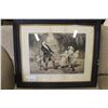 Image 1 : VINTAGE FRAMED PRINT A TUG OF WAR