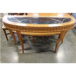MODERN ETCHED GLASS SOFA TABLE