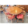 Image 1 : KROEHLER MAPLE DINING TABLE WITH LEAF AND SIX CHAIRS