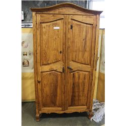 LARGE PINE 2-DOOR RUSTIC ARMOIRE