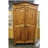 Image 1 : LARGE PINE 2-DOOR RUSTIC ARMOIRE
