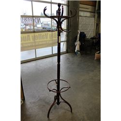 MAHOGANY FINISH COAT TREE