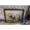 Image 1 : FRAMED PRINT THREE WOMEN PICKING UP GRAIN CUTTING WHEAT