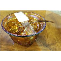 INDIANA GLASS PUNCH BOWL SET