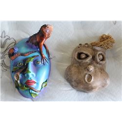 TWO PAINTED MASKS