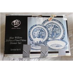 BLUE WILLOW CHINA SET IN BOX