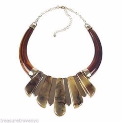 Runway Butterscotch and GoldTone Bib Necklace