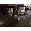 Image 1 : Steel table on steel saw horses heavy duty 97”x 30”