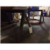 Image 2 : Steel table on steel saw horses heavy duty 97”x 30”