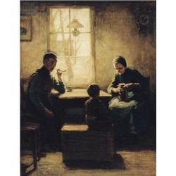 Jacobus Frederik Sterre De Jong, 1866-1920 Dutch, Mealtime, Oil on canvas, Signed, 18 by 1...