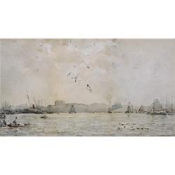 Johann H. van Mastenbroek, 1875-1945, Antwerp Harbour, Watercolour, Signed and dated '98, ...