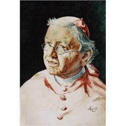 Ettore Ascenzi, 19th Century Italian, The Cardinal, Watercolour, Signed, 11.5 by 8.5in., 2...