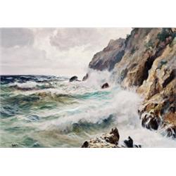Guido Odierna, 1913-1991, The Shores of Capri, Oil on canvas, Signed, 27 by 38.5in., 68.6...