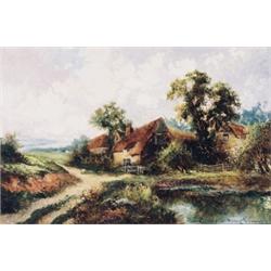 Henry M. Cooper, Acrive 1842-1872 British, English Cottage Views, A pair of oils on canvas, ...