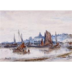 Alexander Ballingall, Active 1880-1909 Scottish, The Active Wharf, Watercolour, Signed and d...