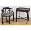 Image 1 : Mahogany Corner Chair & Piecrust Table
