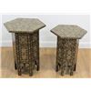 Image 1 : 2 Syrian Inlaid Taboret Side Tables