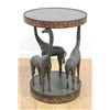 Image 1 : Side Table with Carved Full Figure Giraffes